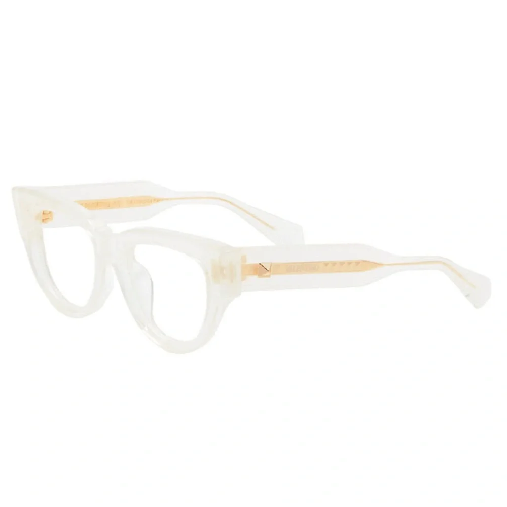 New Valentino ESSENTIAL III VLX 125C, Chic Milky White Cat-Eye Glasses Authentic